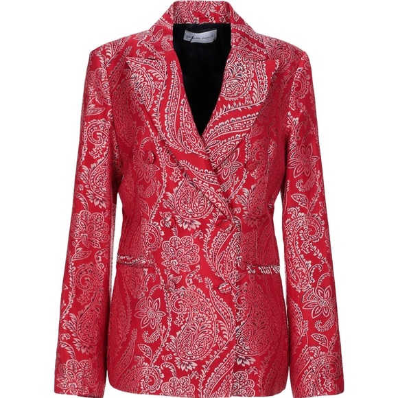 Giuliette Brown Jackets & Blazers - Giuliette Brown red Paisley Italian blazer